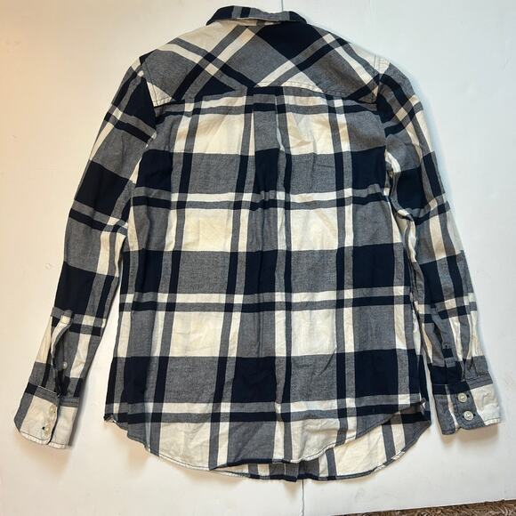 J. Crew Flannel Plaid "Boy Fit" Shirt, Petite XS - Picture 6 of 6
